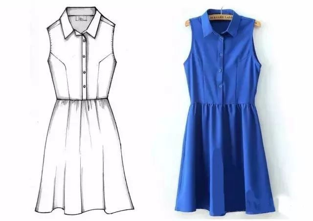 手繪服裝平面款式圖1:1對照——從零基礎到精準表達的繪制教程